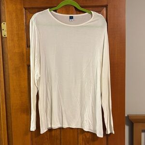 Old Navy Luxe White Long Sleeve Shirt Size Large